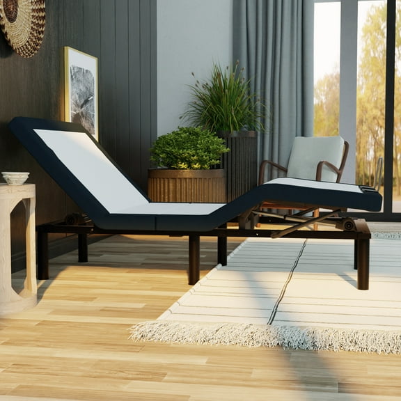 Twin Xl Adjustable Metal Base Bed With Zero And Convenient Controls, Grey Base, Grey, , Wireless Remote Form