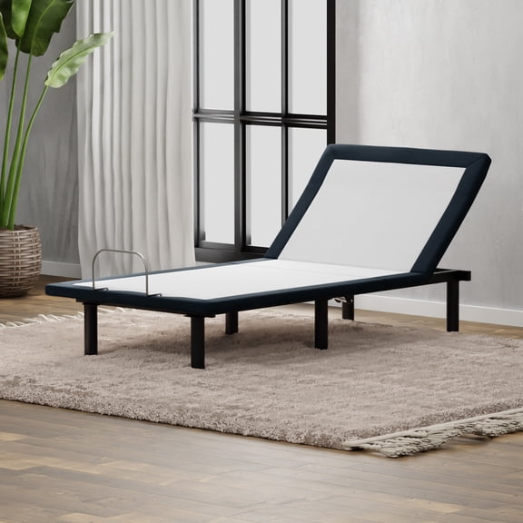 Twin Xl Metal Bed, Head Position Controlled Via Wired Remote, Grey, Alleviate Joint Remote Enabled Movement, Improve Comfort
