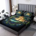 Twin Xl Sheets Set, Yin Yang Wolf Bed Sheets Microfiber Bedding