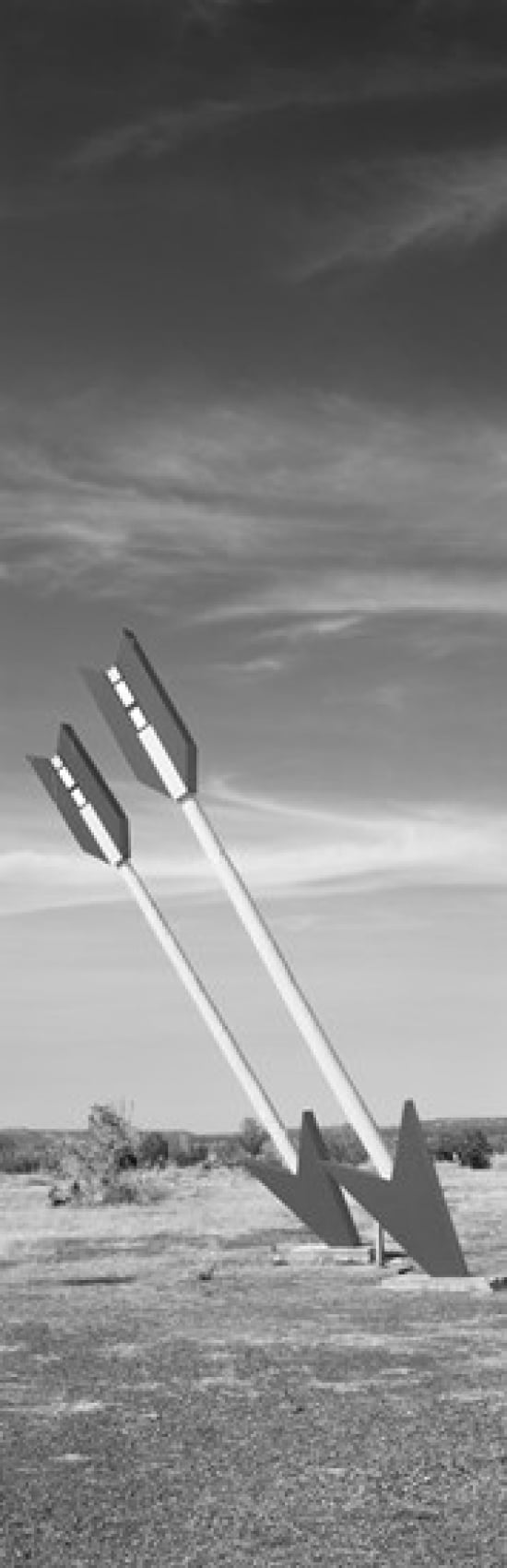 Twin arrows in the field Route 66 Arizona USA Canvas Art - Panoramic Images (18 x 6)