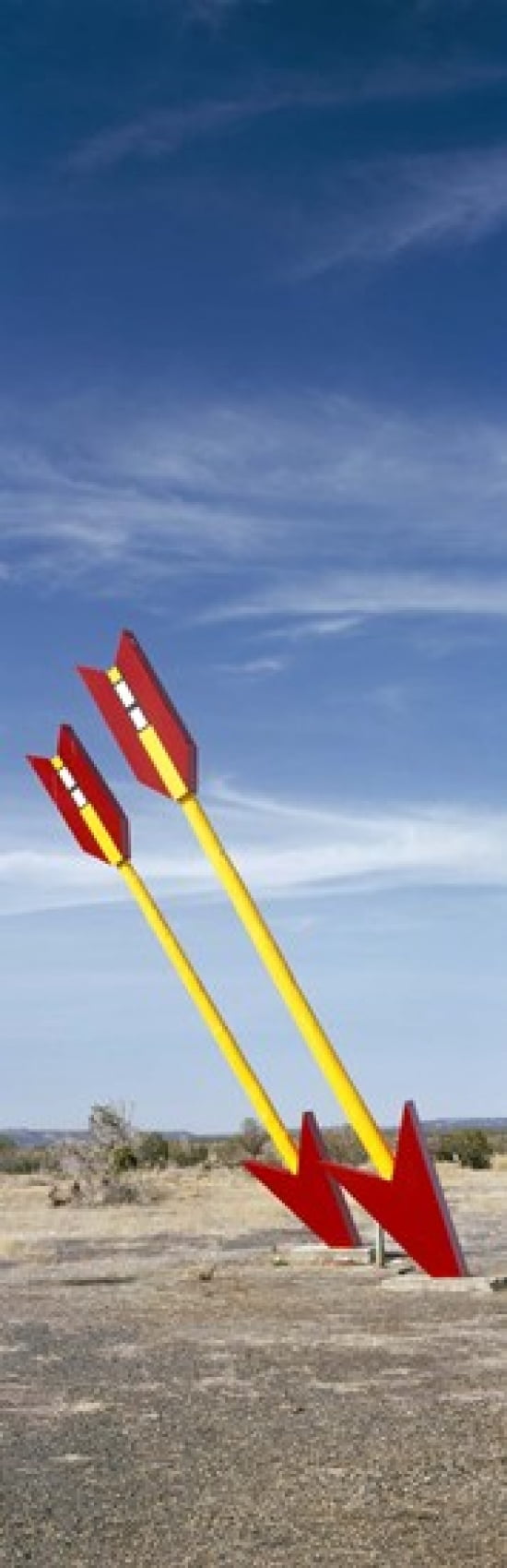 Twin arrows in the field Route 66 Arizona USA Canvas Art - Panoramic Images (36 x 12)