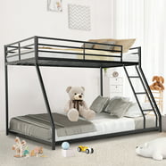 Mainstays Twin over Twin Metal Bunk Bed with Storage Bins, Black ...