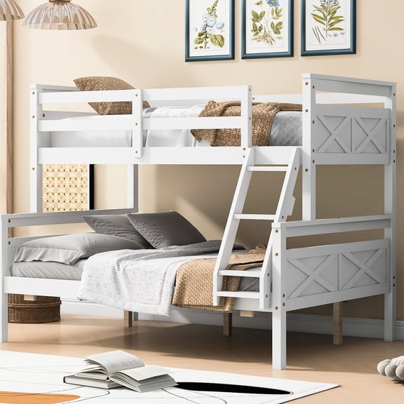 Twin over Full Bunk Bed - Sturdy Frame, Easy to Assemble in Bedroom