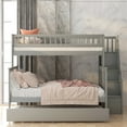 thumbnail image 1 of Twin over Full Bunk Bed with Trundle and Staircase Bedroom Furniture, 1 of 7