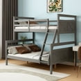 thumbnail image 1 of Twin over Full Bunk Bed with ladder, Safety Guardrail, Perfect for Bedroom, Gray, 1 of 12