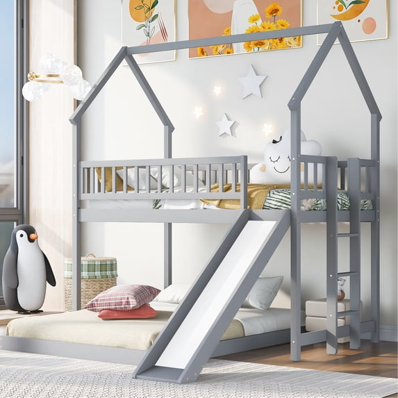 Twin over Full Size, Full-Length Guardrails | Bedroom, Safe and Comfortable Sleeping with Added Fun Slide