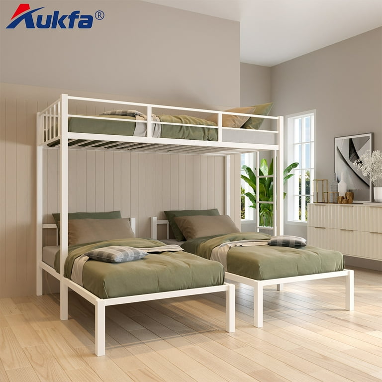 Twin over Twin Bunk Bed Aukfa Triple Twin Bunk Bed can be
