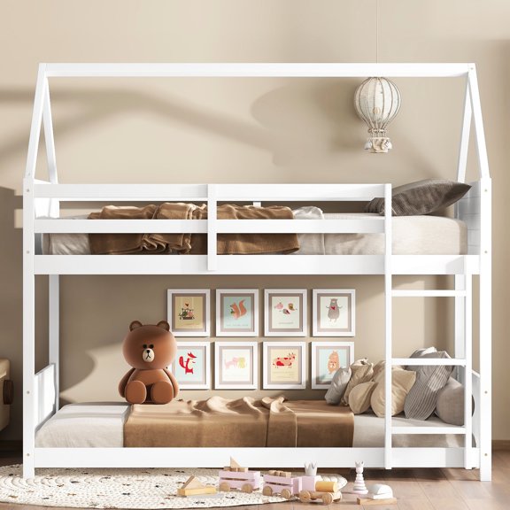 Twin over Twin - Easy Assembly Design - Home Bedroom - Convenient to Set Up Bunk Bed