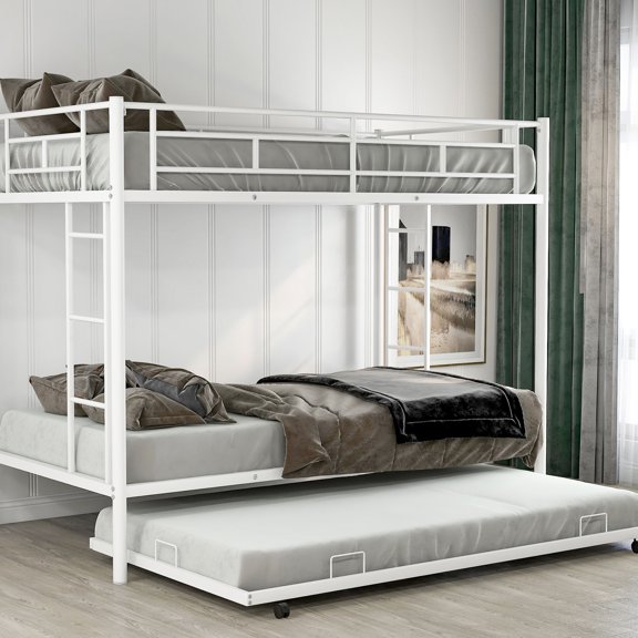Twin over twin bunk bed with trundle / Great for student dorm rooms