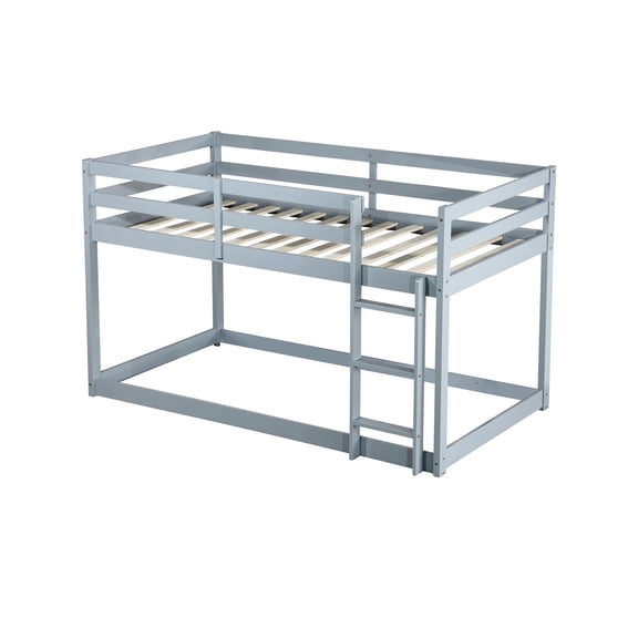 Twin over twin loft bed with wide ladder steps - Convenient climbing up and down