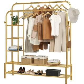 Closet Rods Shelves Gold Clothing Storage