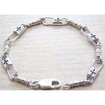 Twin's Jewelry Maltese Cross Bracelet in Sterling Silver, 7''