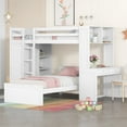 thumbnail image 1 of Twin size Loft Bed with a Stand-alone bed, Shelves,Desk,and Wardrobe-White, 1 of 9