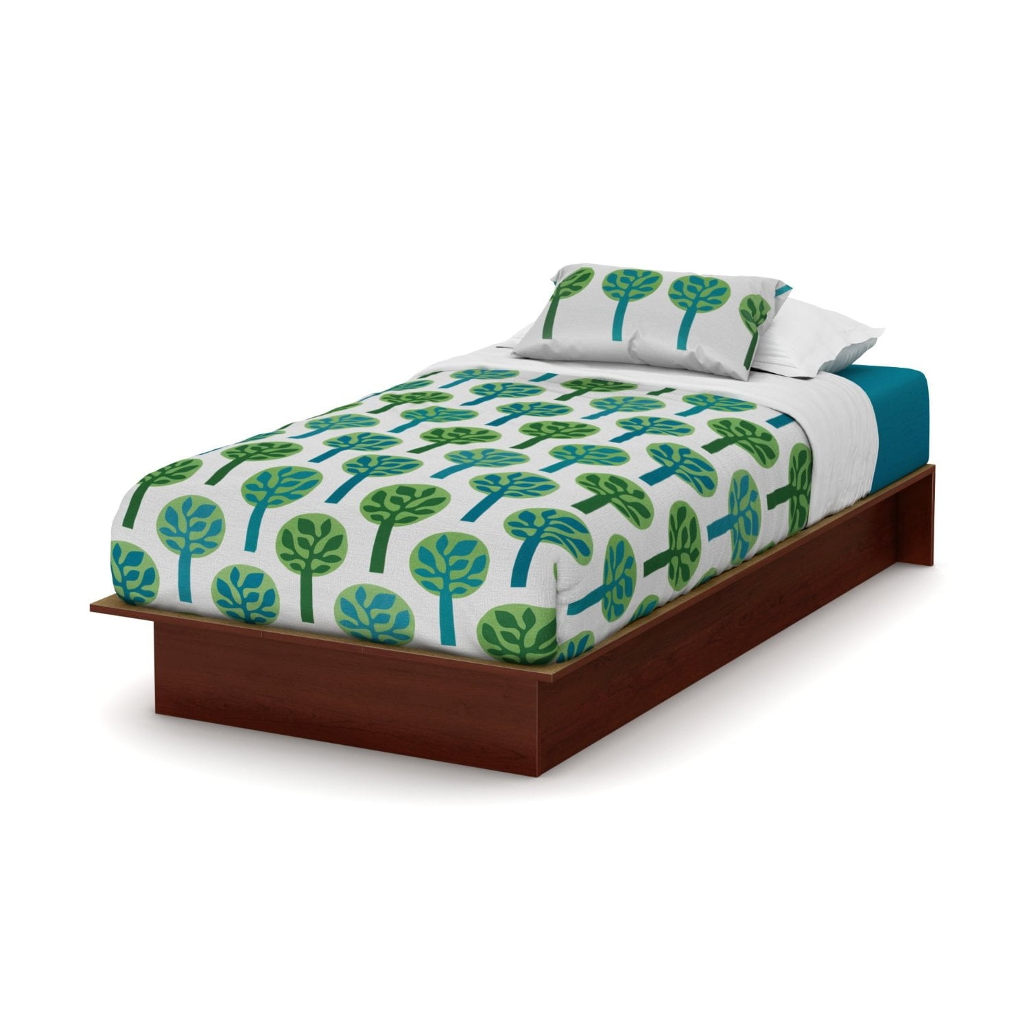 Royal Cherry Twin Wood Platform Bed with Drawer