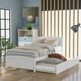 thumbnail image 1 of Twin size Platform Bed with Trundle, White, 1 of 9