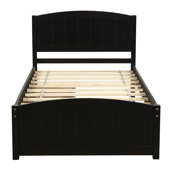 Twin size Platform Bed with Two Drawers, Espresso