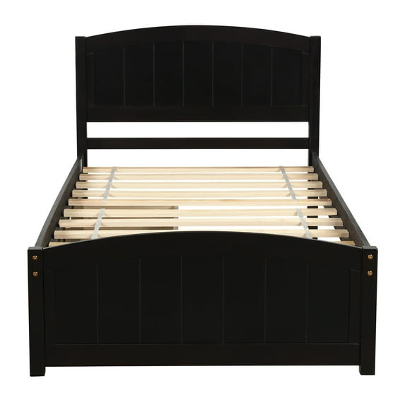Twin size Platform Bed with Two Drawers, Espresso