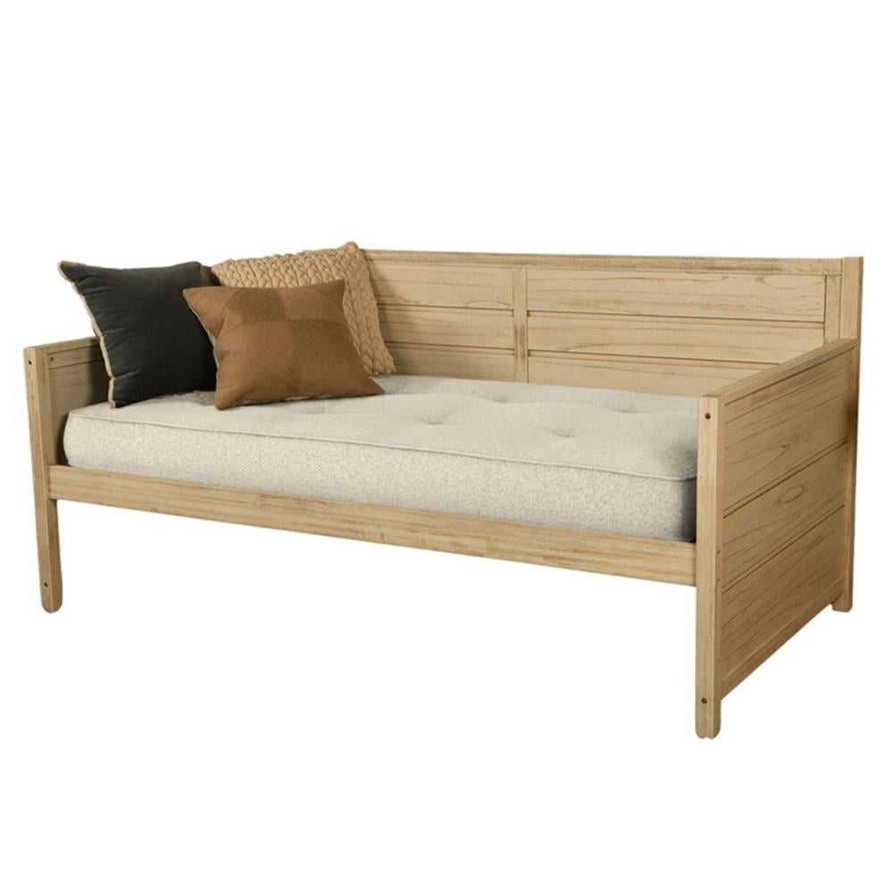 Twin-size Tufted Fabric Daybed Mattress in Canton Cream-Frame Not Included
