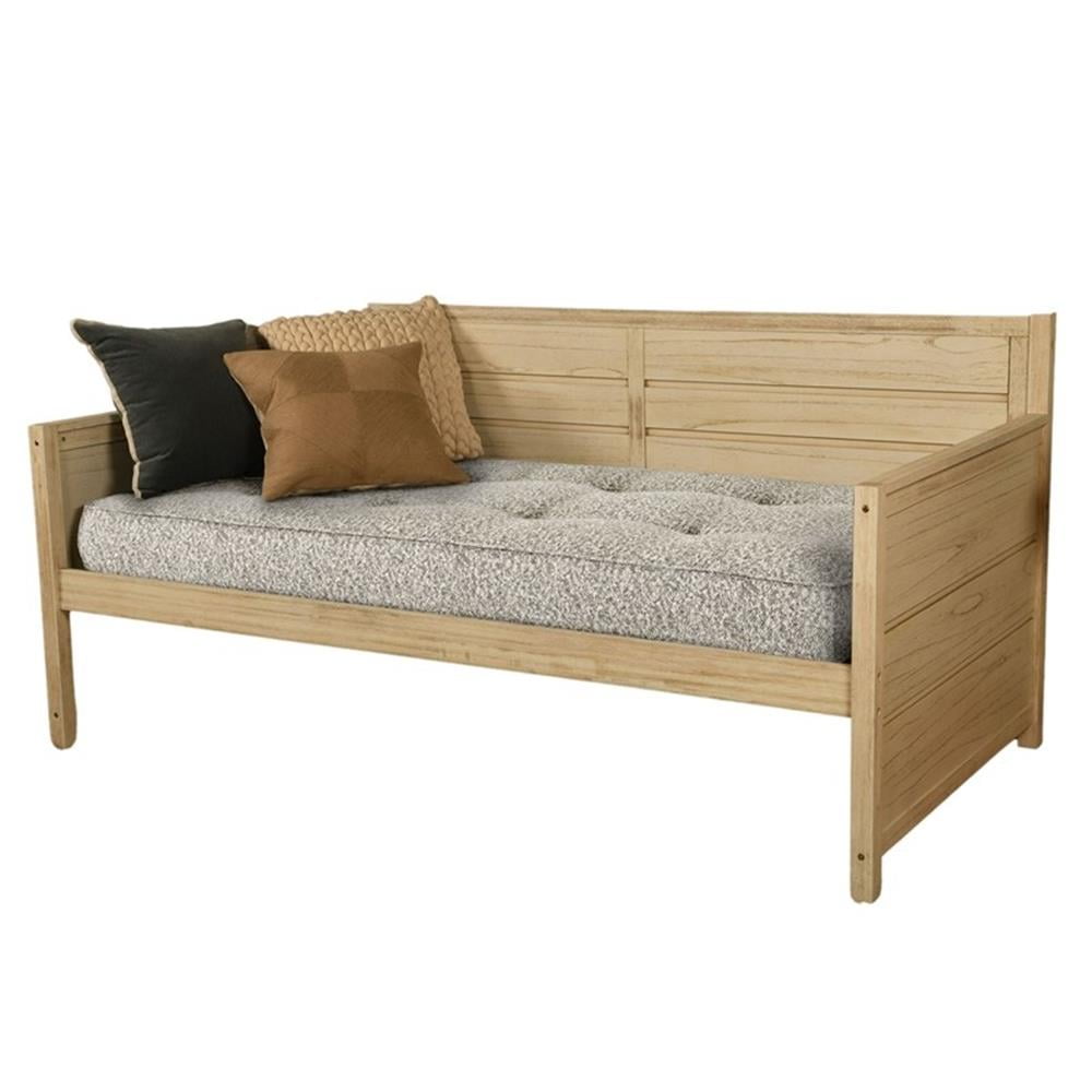 Twin-size Tufted Fabric Daybed Mattress in Canton Gray-Frame Not Included