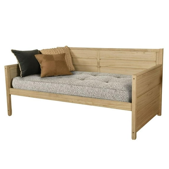 Twin-size Tufted Fabric Daybed Mattress in Canton Gray-Frame Not Included