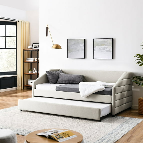 Twin size daybed with trundle, easy pull - out / Versatile for sofa, sleeper, fits bedroom décor