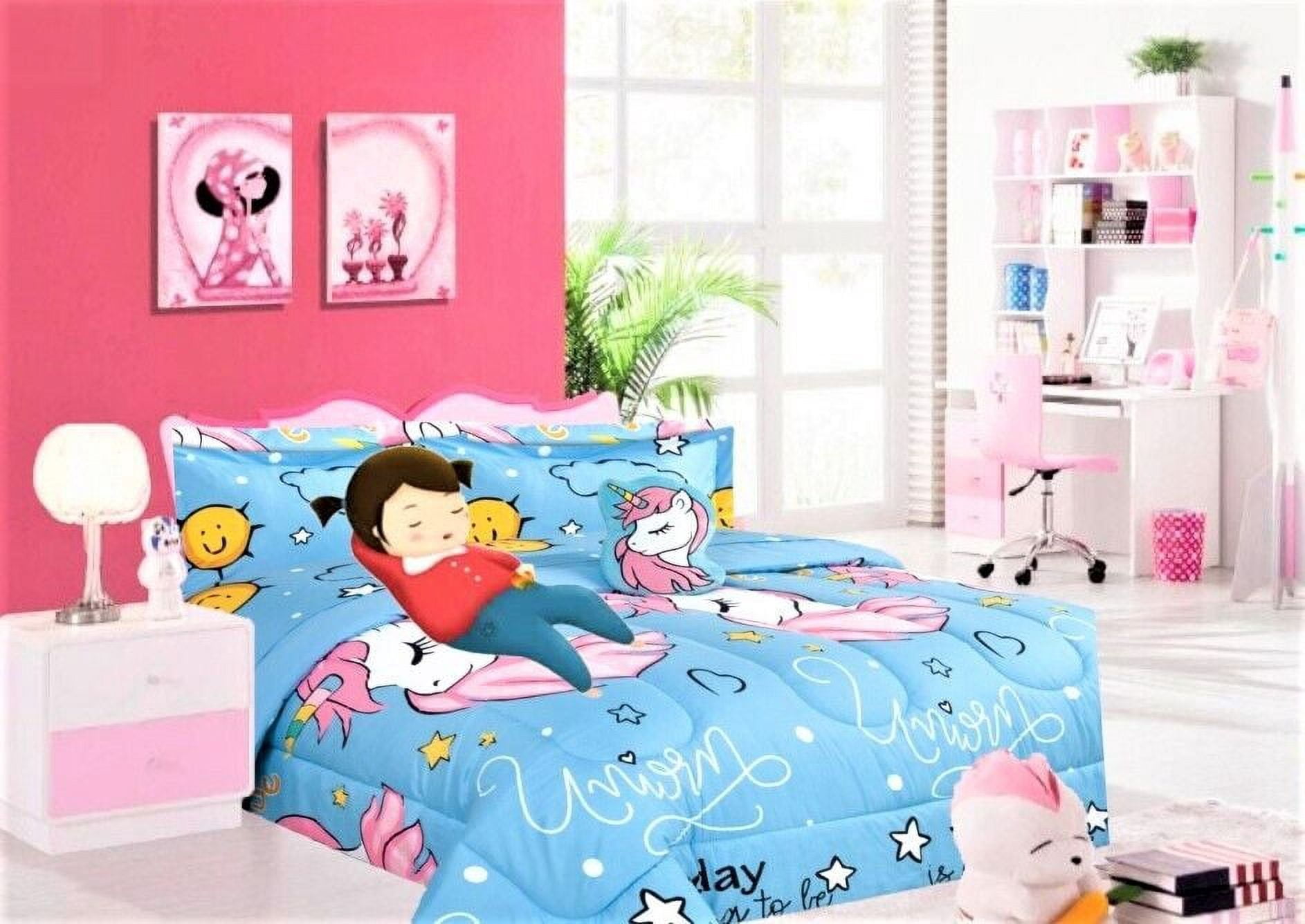 Twin size unicorn #4 blue bedding cover bed in bag comforter 