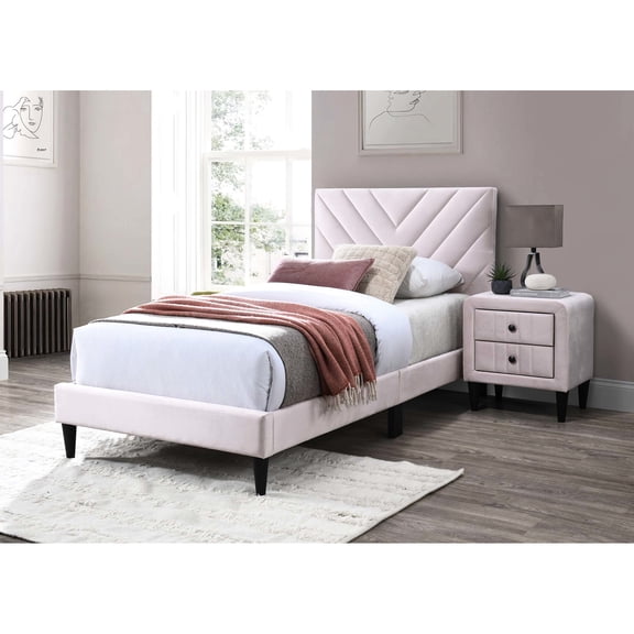 Twin size velvet - 12 - slat support for support - Bedroom environment / Comfortable and stable sleep