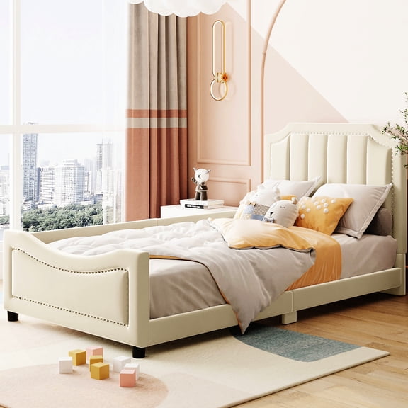 Twin size, velvet - upholstered daybed | Blends well with various room decors