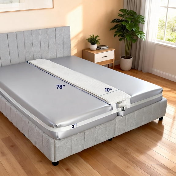Twin to King Bed Converter Bridge with Adjustable Straps - Soft Mattress Connector for Two Twins, Easy Install & Machine Washable Cover