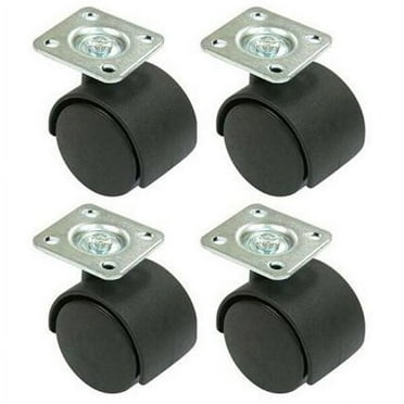 caster 4pcs Swivel Furniture Castors Casters with Fixing Plate (Black) (2.17X1.77X1.18Inch)