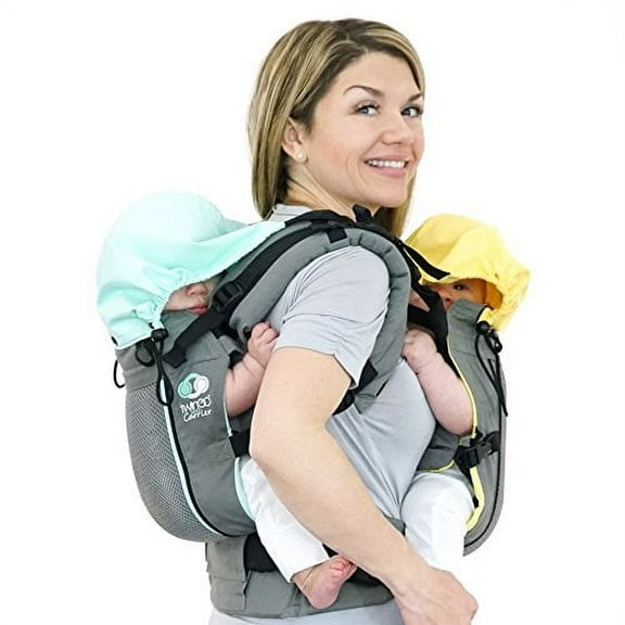 TwinGo Carrier Air Model Breathable Mesh Baby Carrier for Twins, 2-Position, Cool Grey