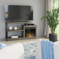 TwinStar Modern Fireplace TV Stand w/Electric Fireplace