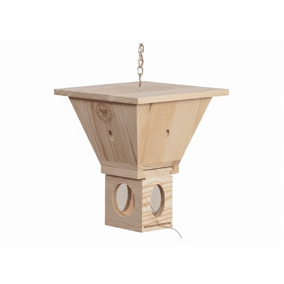 TwinTech Outdoor Carpenter Bee Trap, Reusable Hanging Wooden Trap with Collection Chamber, No Chemicals (1 Pack)