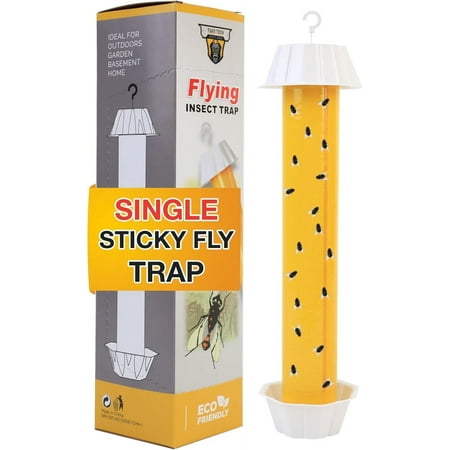 TwinTech Hanging Sticky Fly Traps | Sticky Fly Traps for Outdoors & Indoors to Control House Flies, Moths, & other Flying Insects | Disposable and Easy-to-Use with Strong Stickiness | Pack of 1