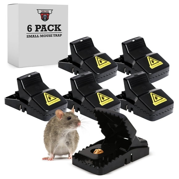 TwinTech JAWS Reusable Mouse Traps for Home | Powerful Plastic Mouse Traps Provide Effective and Sanitary Mice and Rodent Removal | Safe and Durable Touchless Trap for Mice | 6-Pack