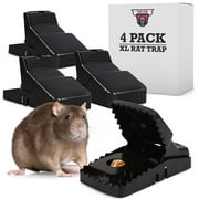 TwinTech Jaws Reusable Rat Traps - City, Subway & Hotel Monster Rat Trap, 8.3" x 8.3" x 8.3", 4 Count