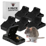 TwinTech Large Mouse Trap for Mice and Rats (6 Pack) - Durable Rat Traps - Reusable Mouse Traps - Hygienic Rodent Control - Traps Large Size for Rats - Mice Traps Indoor for Home and Outdoor