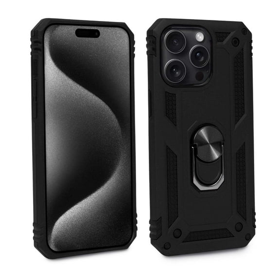 TwinTech Military-Grade Polycarbonate Shockproof Cell Phone Case for iPhone 15 Pro Max, Black