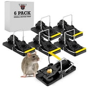 TwinTech Stainless Steel Mechanical Mouse Traps - 4"x2"x2.5" Reusable Snap Traps for Mice - Safe Traps with Finger Protection for Indoor Outdoor Use - 6-Pack