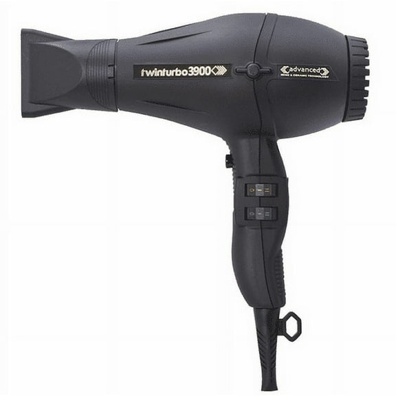 TwinTurbo Ceramic & Ionic Advanced Professional Ultra Quiet Compact Lightweight Premium Hair Dryer (Black)