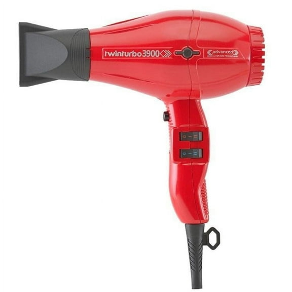 TwinTurbo Ceramic & Ionic Advanced Professional Ultra Quiet Compact Lightweight Premium Hair Dryer (Red)