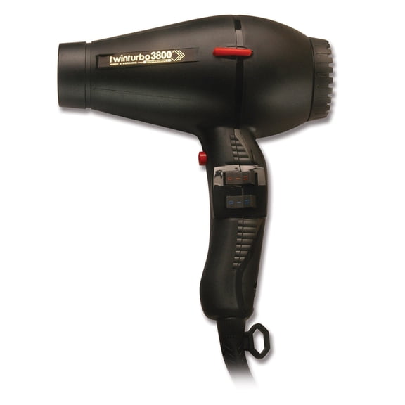 TwinTurbo Professional Ceramic & Ionic 3800 Ultra Quiet Compact Lightweight Premium Hair Dryer (Black)