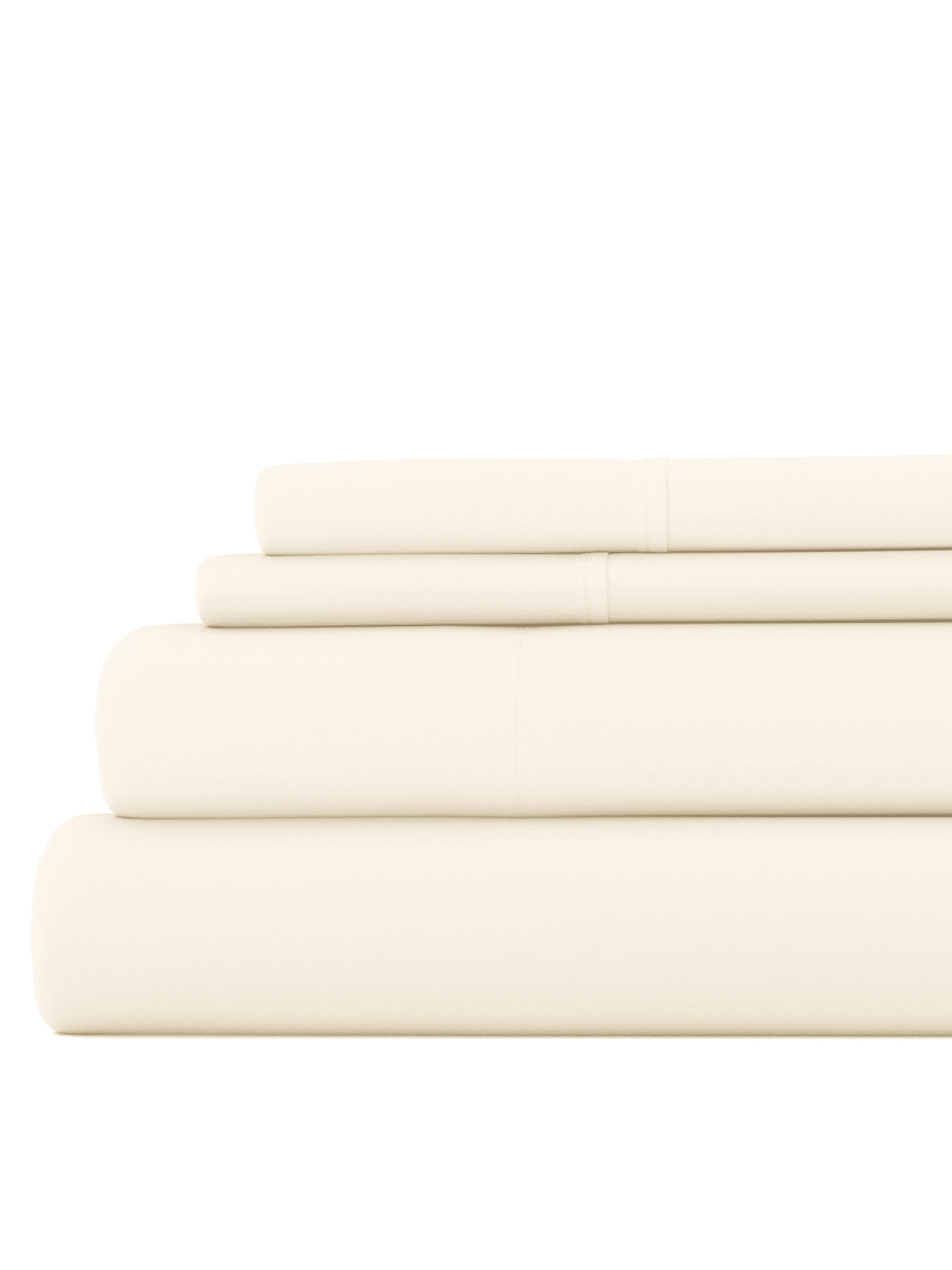 Ivory Twin Solid Microfiber and Cotton Sheet Set