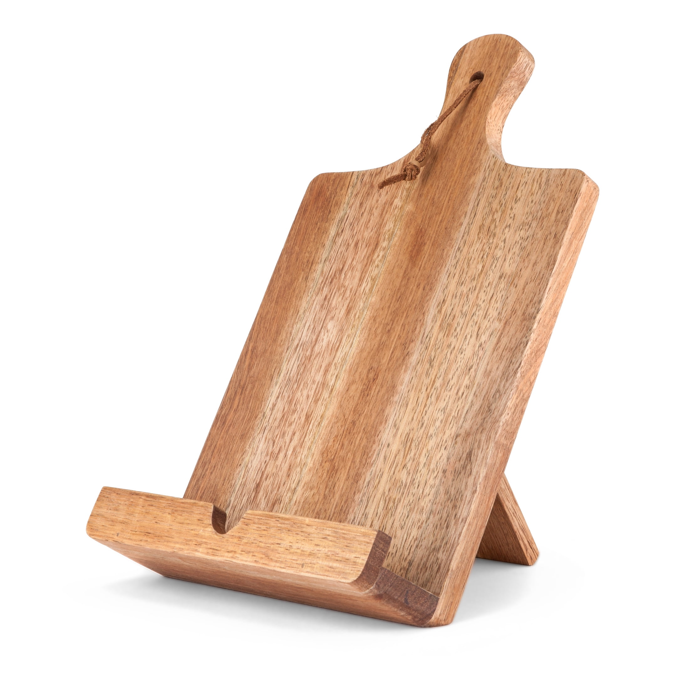 Twine Acacia Wood Tablet Holder, Farmhouse Cookbook Stand, Book Holder