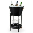 Twine Large Black Beverage Tub for Outdoor Party, Galvanized Metal