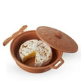 thumbnail image 1 of Twine Ceramic Brie Baker with Lid & Spreader, Stoneware Set of 1 Terracotta, 1 of 8