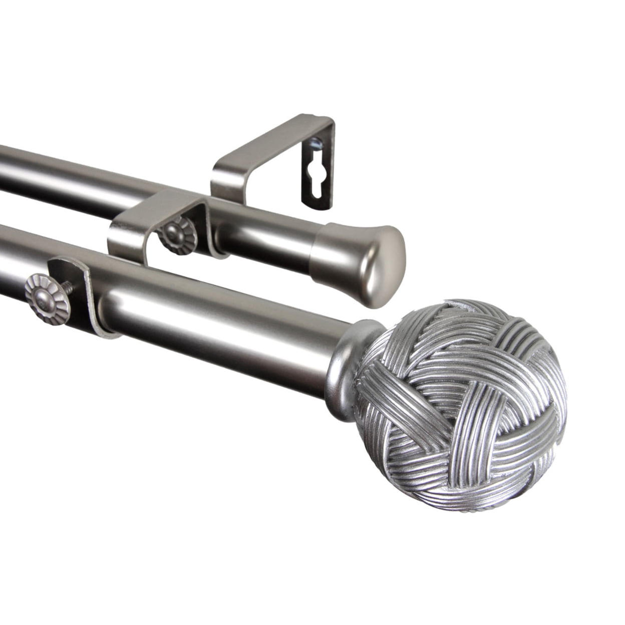 Twine Double Curtain Rod 48-84 inch - Satin Nickel - Walmart.com