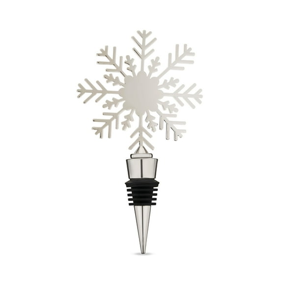 Twine Holiday Snowflake Wine Stopper, Christmas Wine Bottle Stopper, Gifts