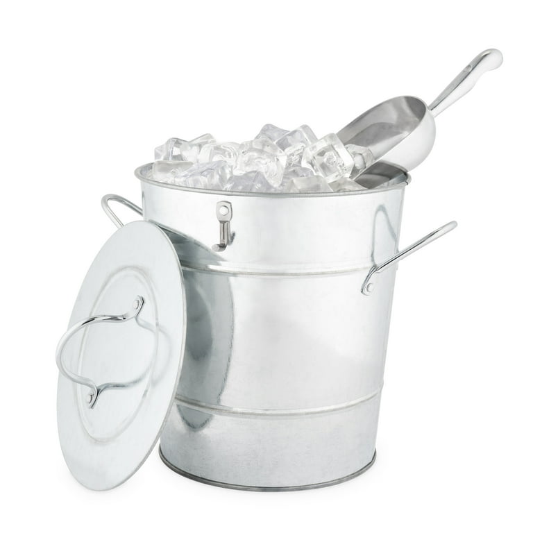 1.3 Gallon Galvanized Metal Ice Bucket