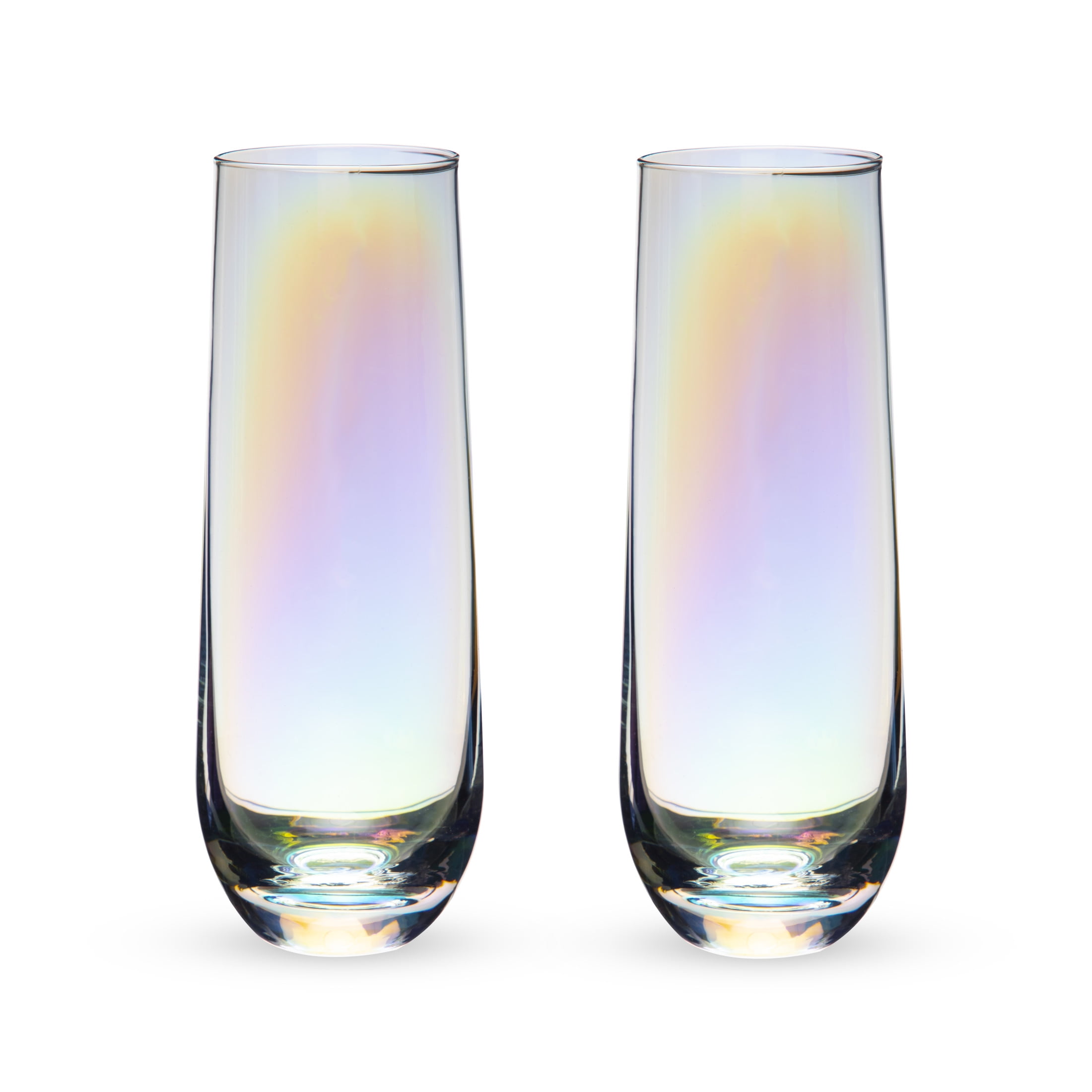 Twine Luster Champagne Flutes for Outdoor, Home Bar Gifts, 10 oz Set of 2